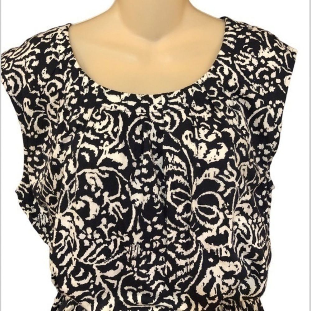 LOFT navy and white print dress - Picture 3 of 8